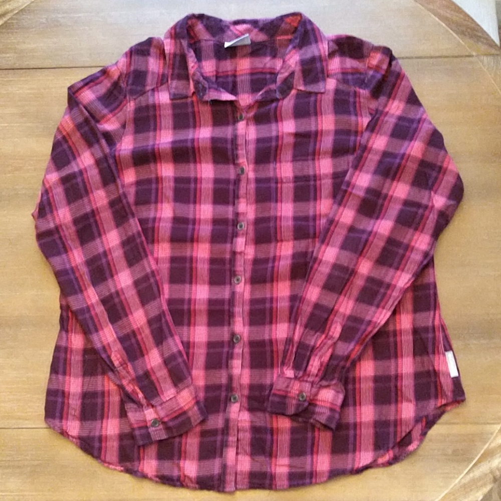 Plaid cotton button up shirt